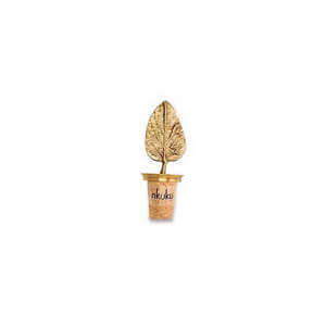 Nkuku Poplar Leaf Brass Bottle Stopper